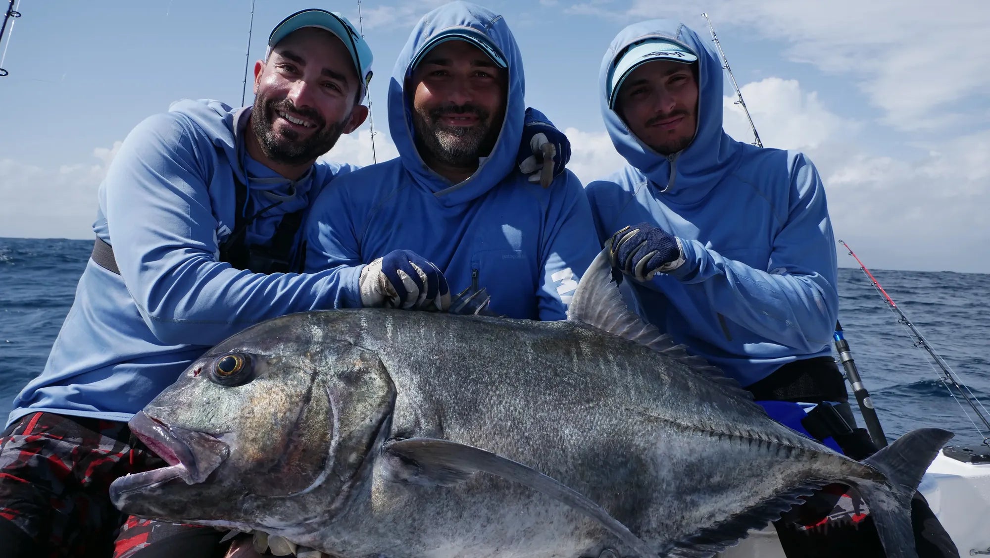 DMLTN team with GT catch offshore